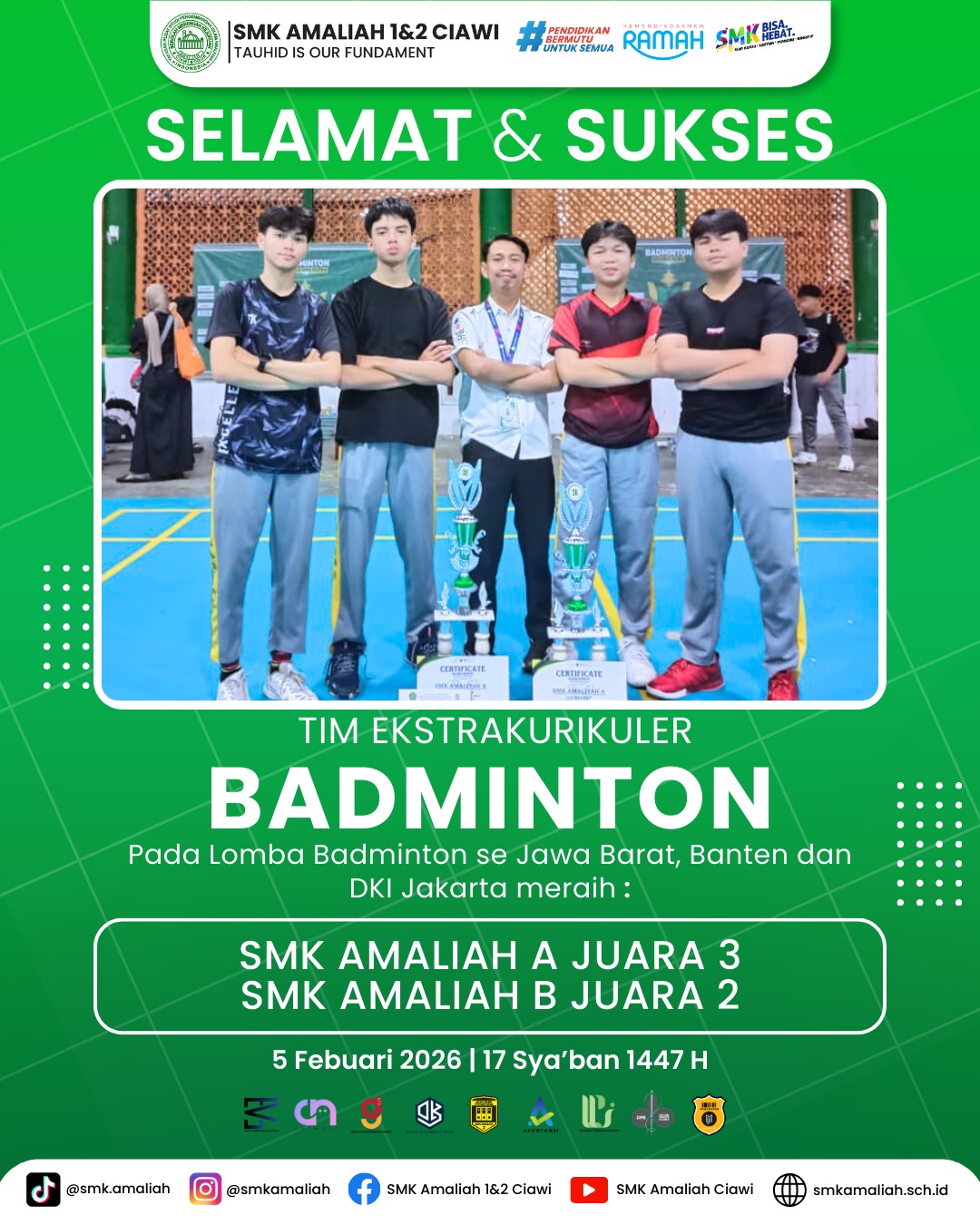 Juara Badminton Se-Jawa Barat, Banten, dan DKI Jakarta