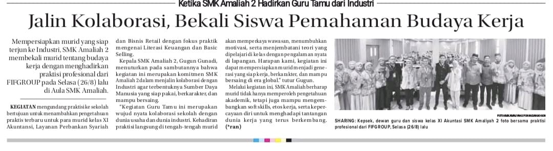 Jalin Kolaborasi, SMK Amaliah 2 Ciawi Hadirkan Guru Tamu dari Industri